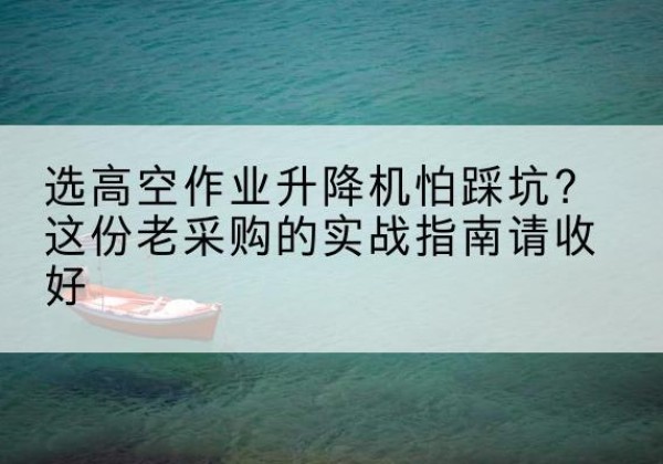 旌阳高空作业升降机厂家推荐-选高空作业升降机怕踩坑？这份老采购的实战指南请收好