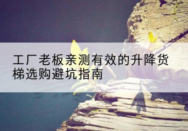 旌阳升降货梯怎么选-工厂老板亲测有效的升降货梯选购避坑指南